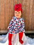 Checkered santa bell sleeve dress